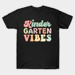 Hippie Kindergarten Vibes Teacher Kids 1st Day Of School T-Shirt